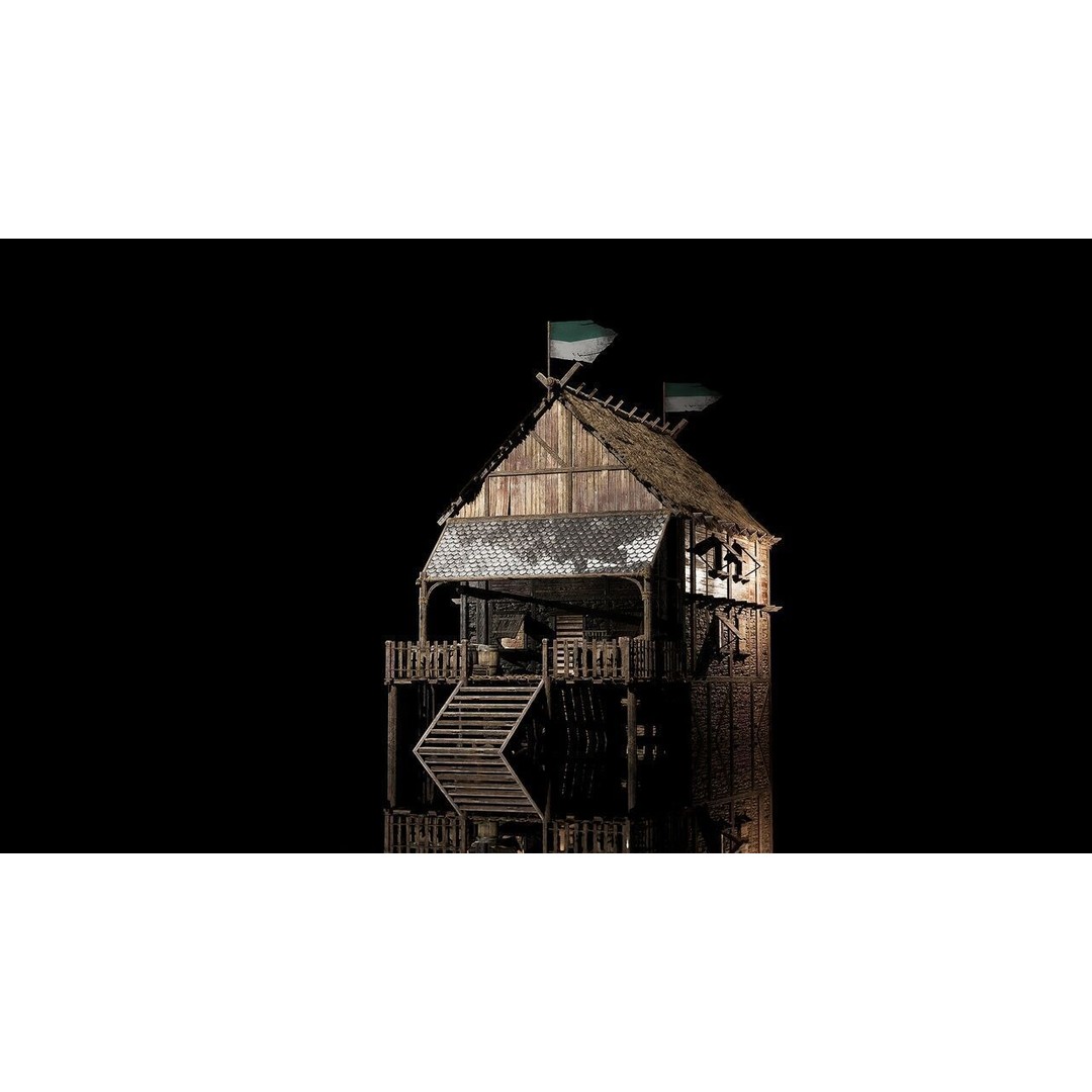 Modular Medieval Houses 3D Model – Low Poly Game Asset, FBX - View 4
