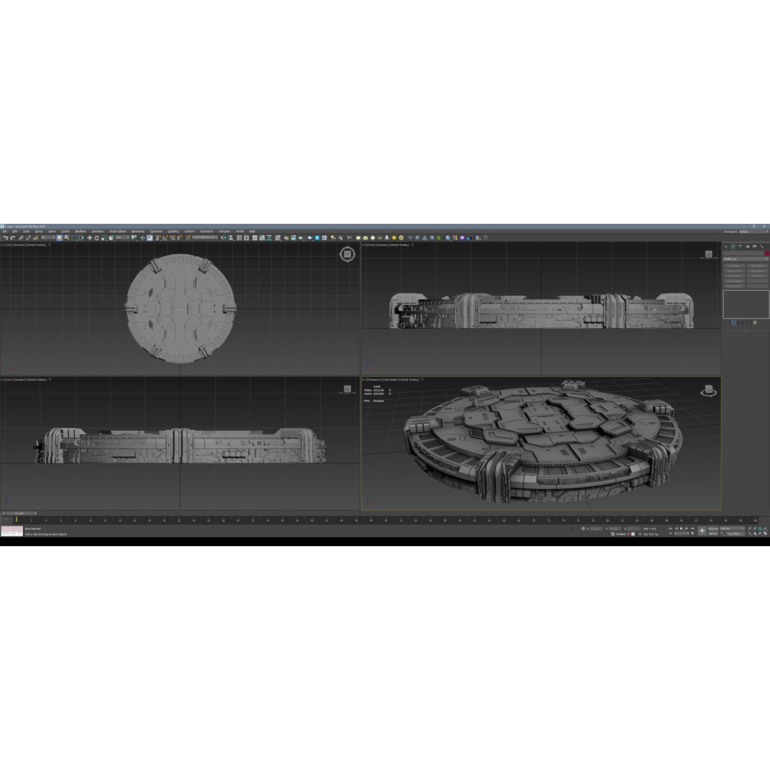Sci-Fi Mecha Platform Kit 3D Model – Game-Ready Asset, FBX, Blender
