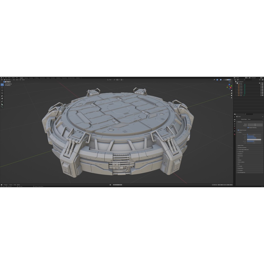Sci-Fi Mecha Platform Kit 3D Model – Game-Ready Asset, FBX, Blender - View 16