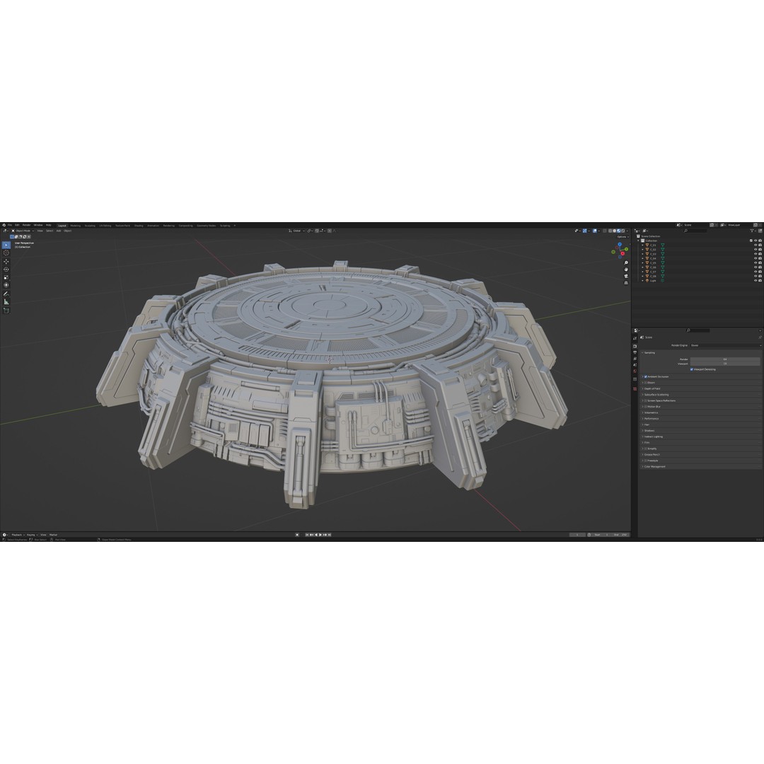 Sci-Fi Mecha Platform Kit 3D Model – Game-Ready Asset, FBX, Blender - View 17