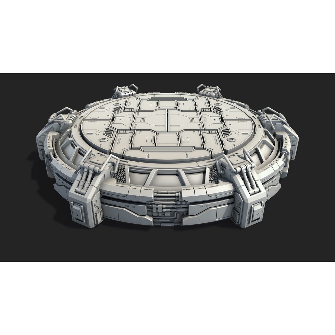 Sci-Fi Mecha Platform Kit 3D Model – Game-Ready Asset, FBX, Blender - View 3