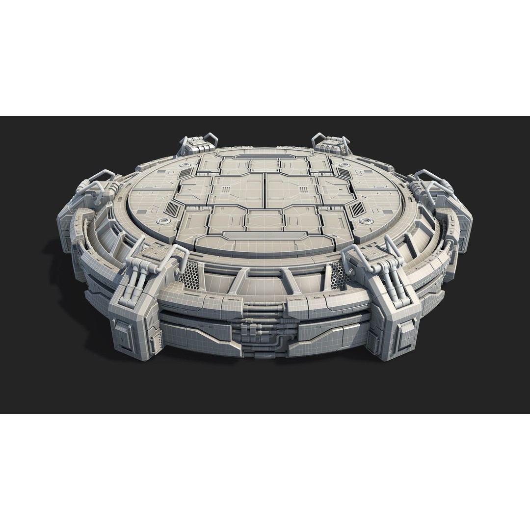 Sci-Fi Mecha Platform Kit 3D Model – Game-Ready Asset, FBX, Blender - View 4
