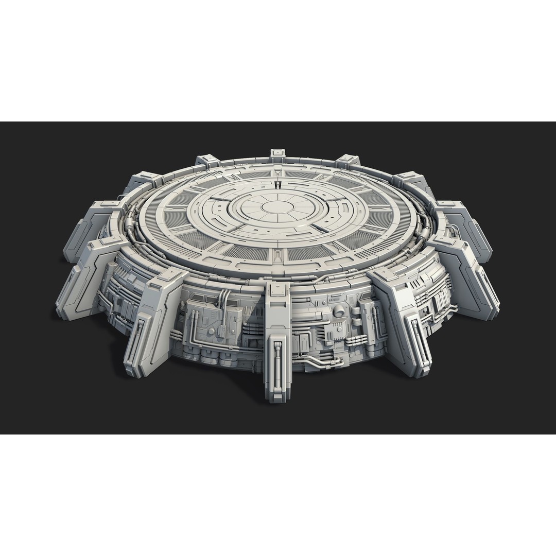 Sci-Fi Mecha Platform Kit 3D Model – Game-Ready Asset, FBX, Blender - View 7