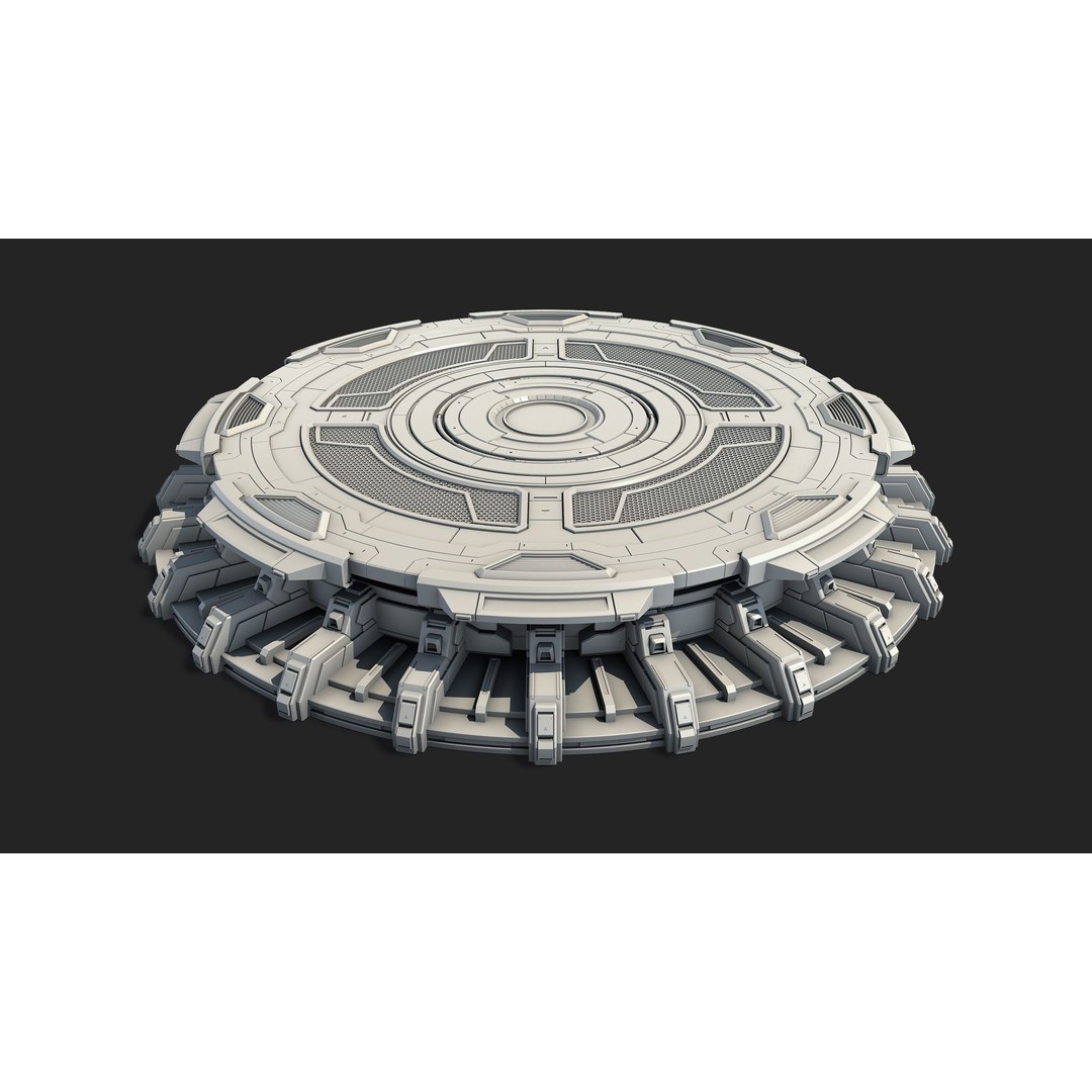 Sci-Fi Mecha Platform Kit 3D Model – Game-Ready Asset, FBX, Blender - View 9