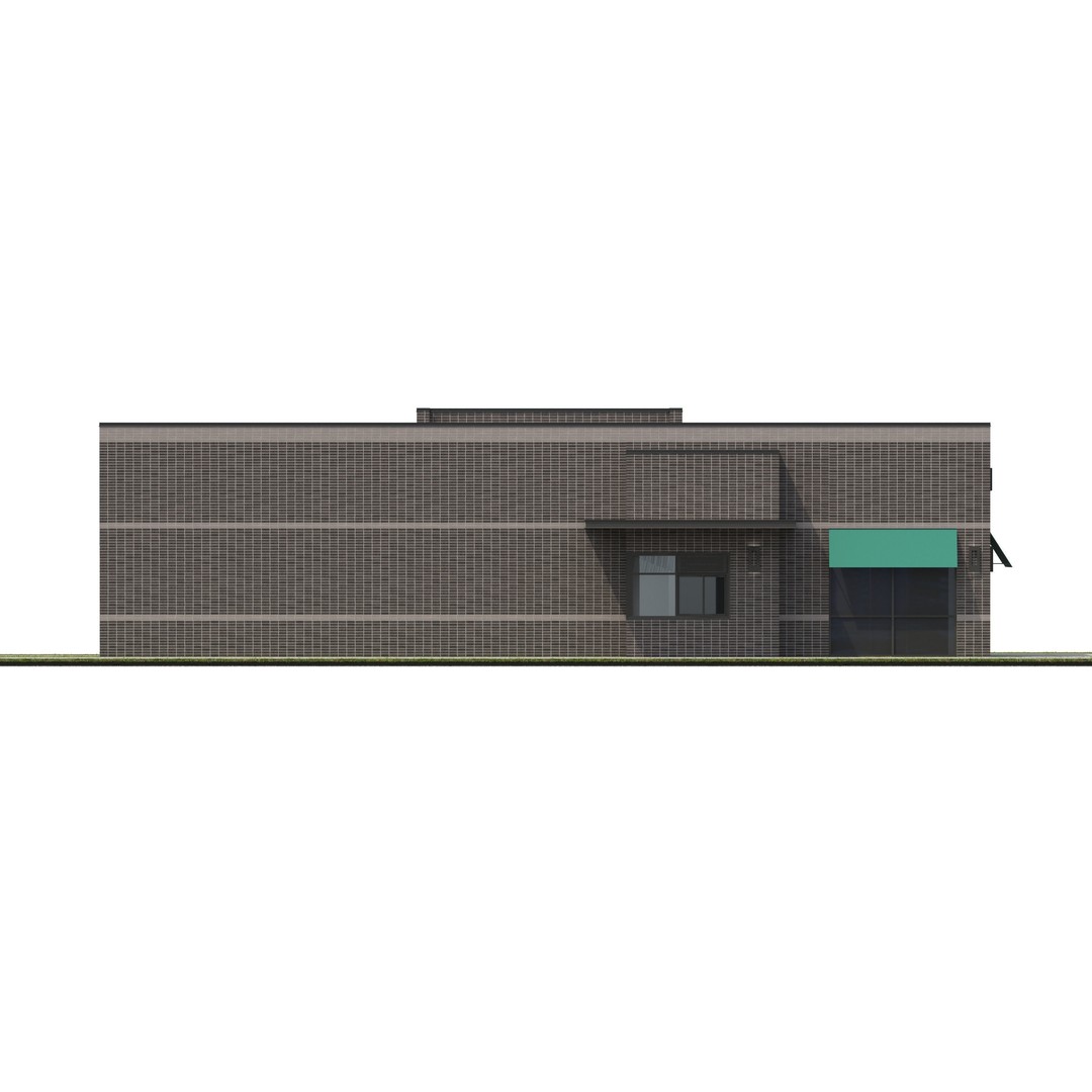 Retail Store 3D Model – Commercial Building with Parking Lot, FBX - View 16
