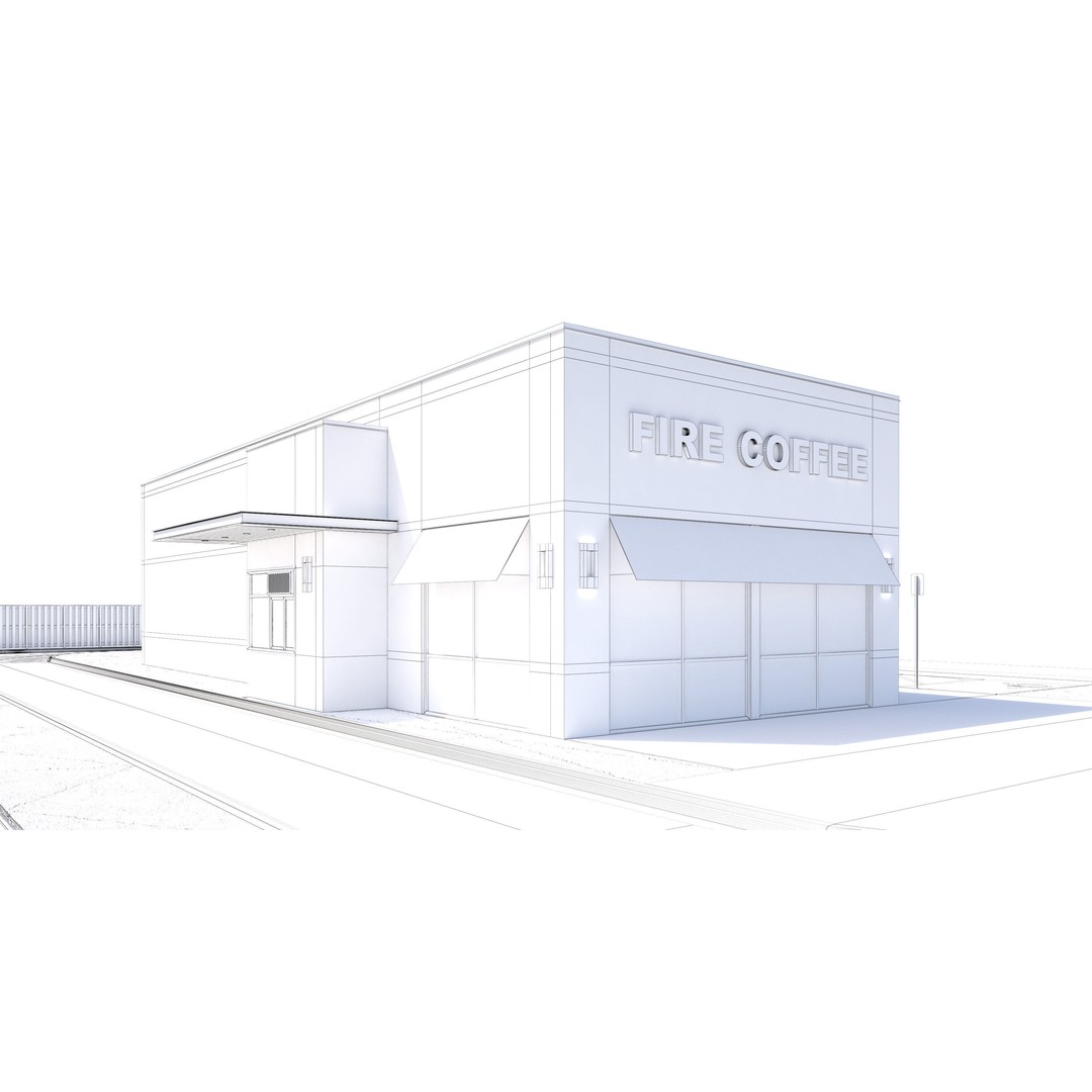 Retail Store 3D Model – Commercial Building with Parking Lot, FBX - View 19