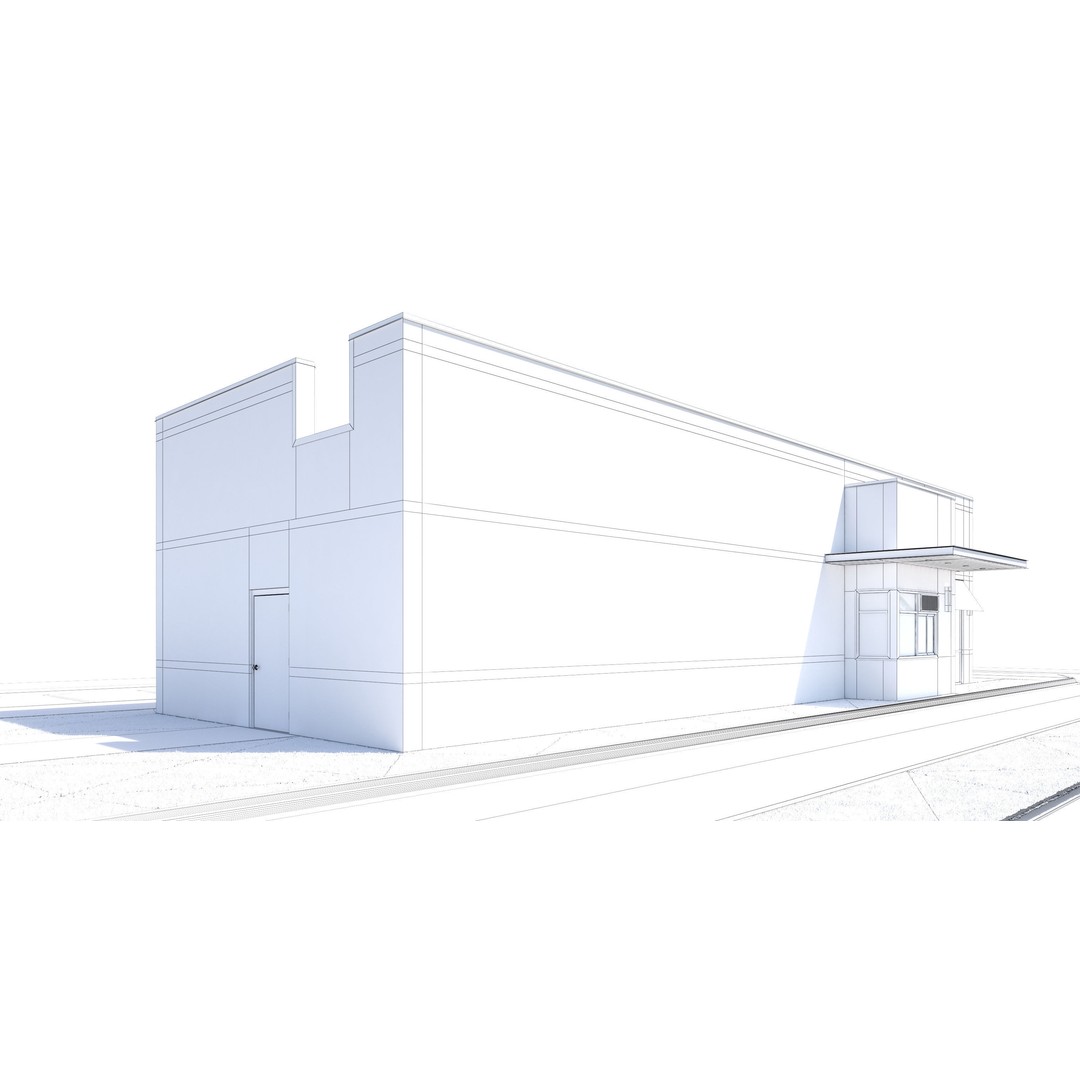 Retail Store 3D Model – Commercial Building with Parking Lot, FBX - View 20