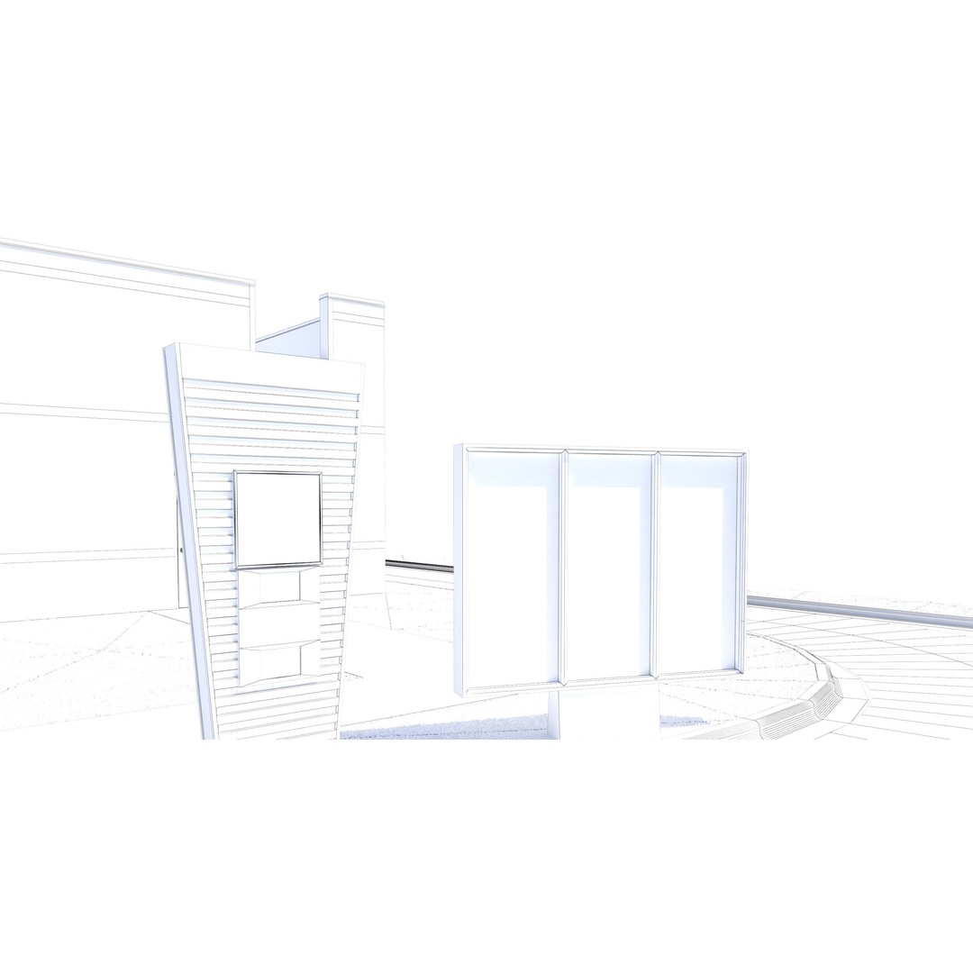 Retail Store 3D Model – Commercial Building with Parking Lot, FBX - View 23