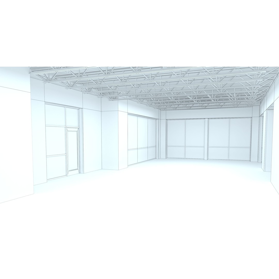 Retail Store 3D Model – Commercial Building with Parking Lot, FBX - View 24