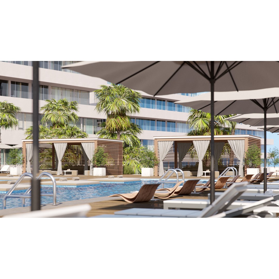 Miami Holiday Resort 3D Model – Exterior Scene Files, Cinema4D - View 6
