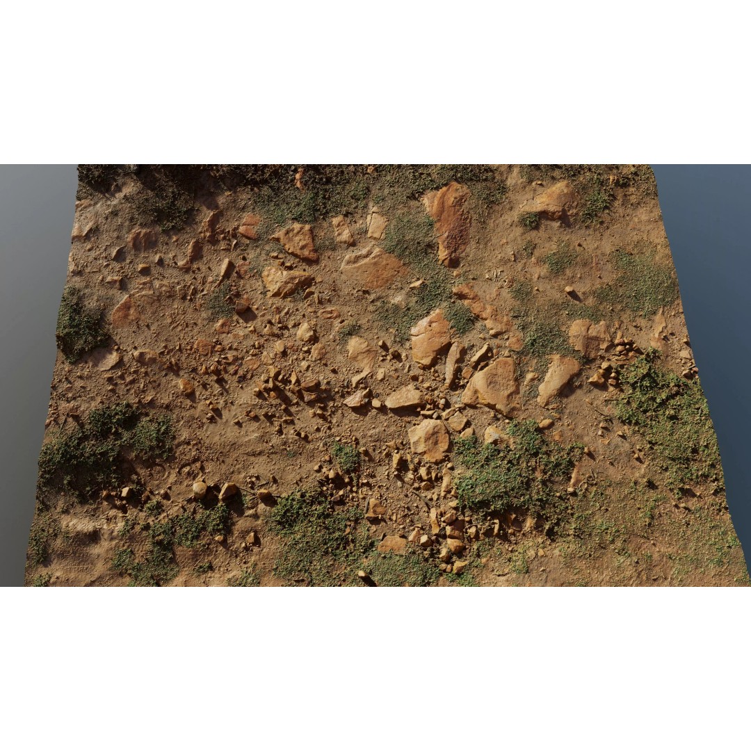 Dirt Soil 3D Model – High Resolution Textured Terrain, FBX - View 2
