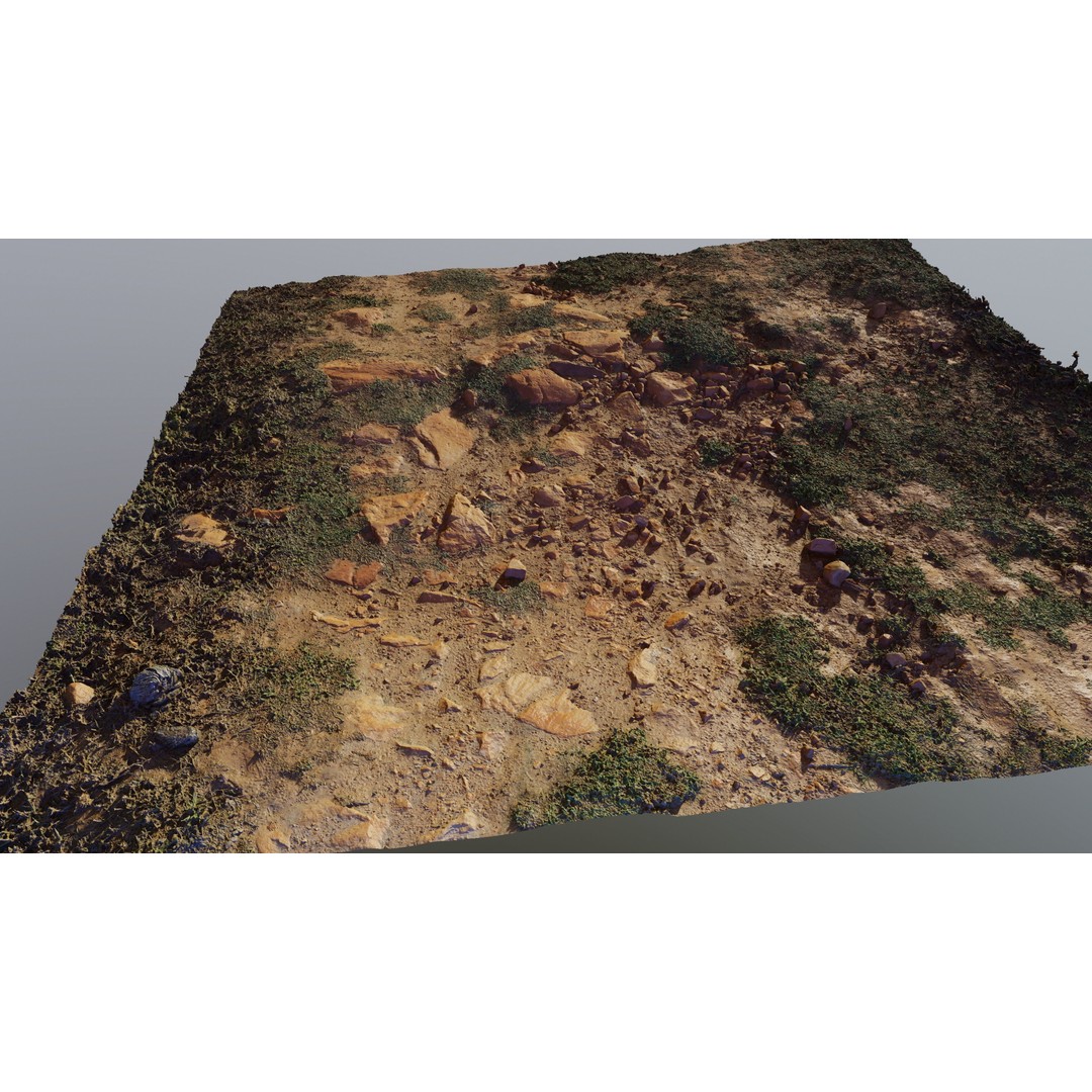 Dirt Soil 3D Model – High Resolution Textured Terrain, FBX - View 3