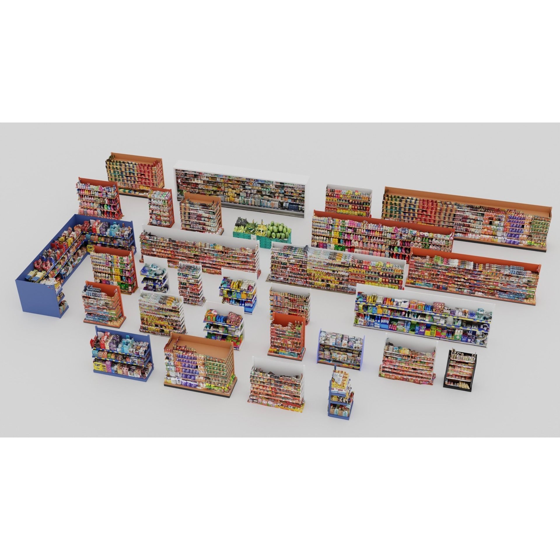 Market Shelves - Low-Poly Game-Ready 3D Model - View 10