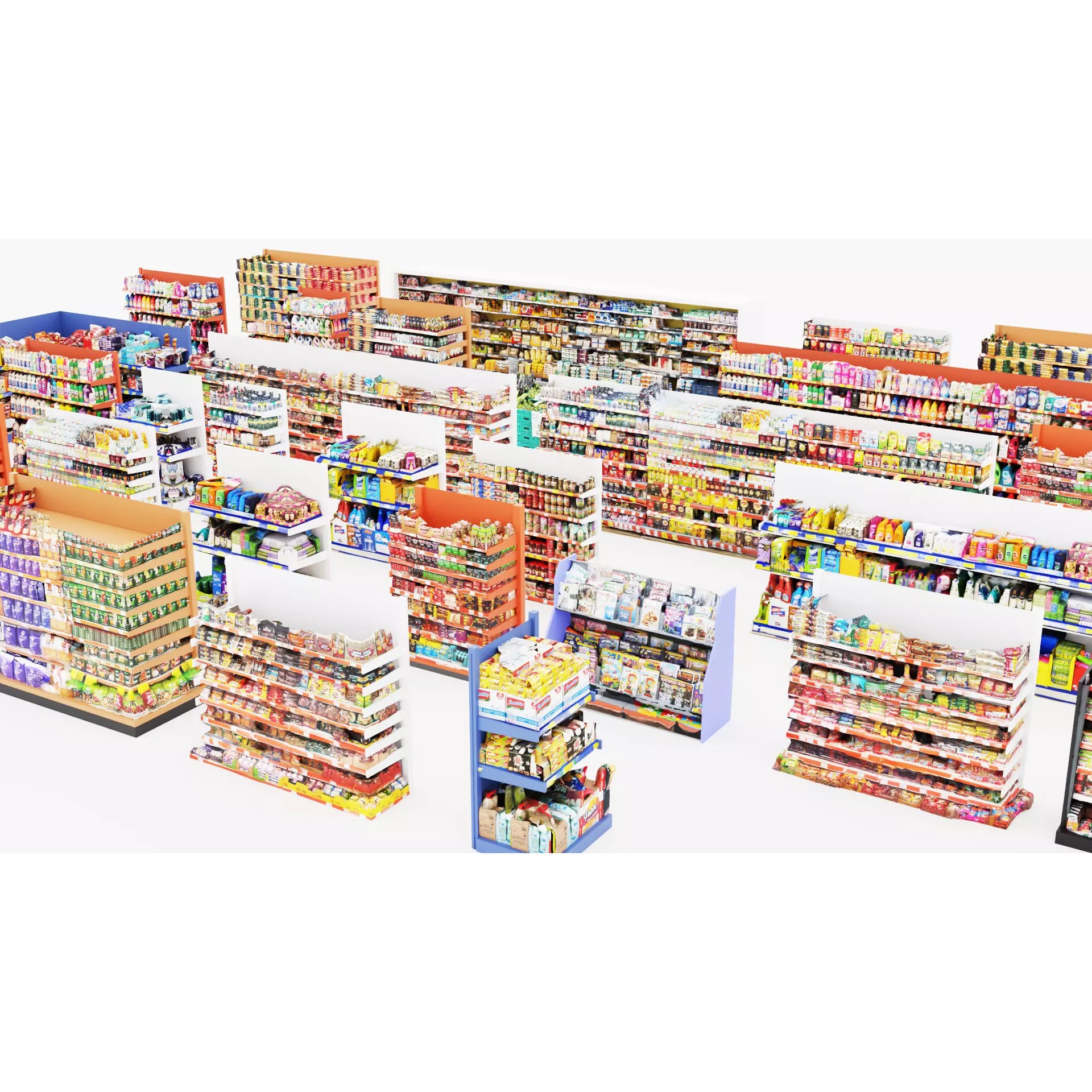 Market Shelves - Low-Poly Game-Ready 3D Model - View 2