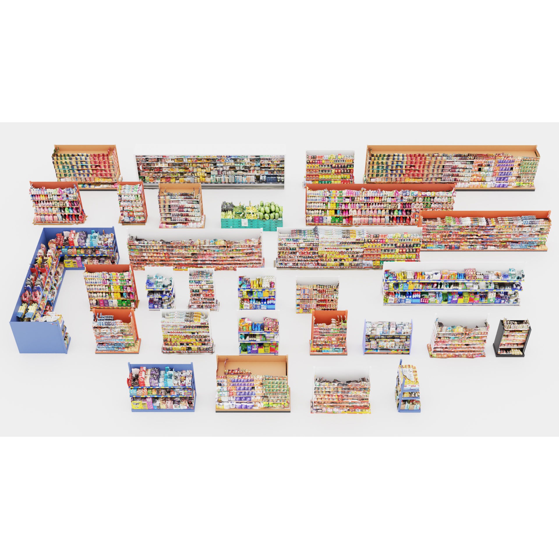 Market Shelves - Low-Poly Game-Ready 3D Model - View 4