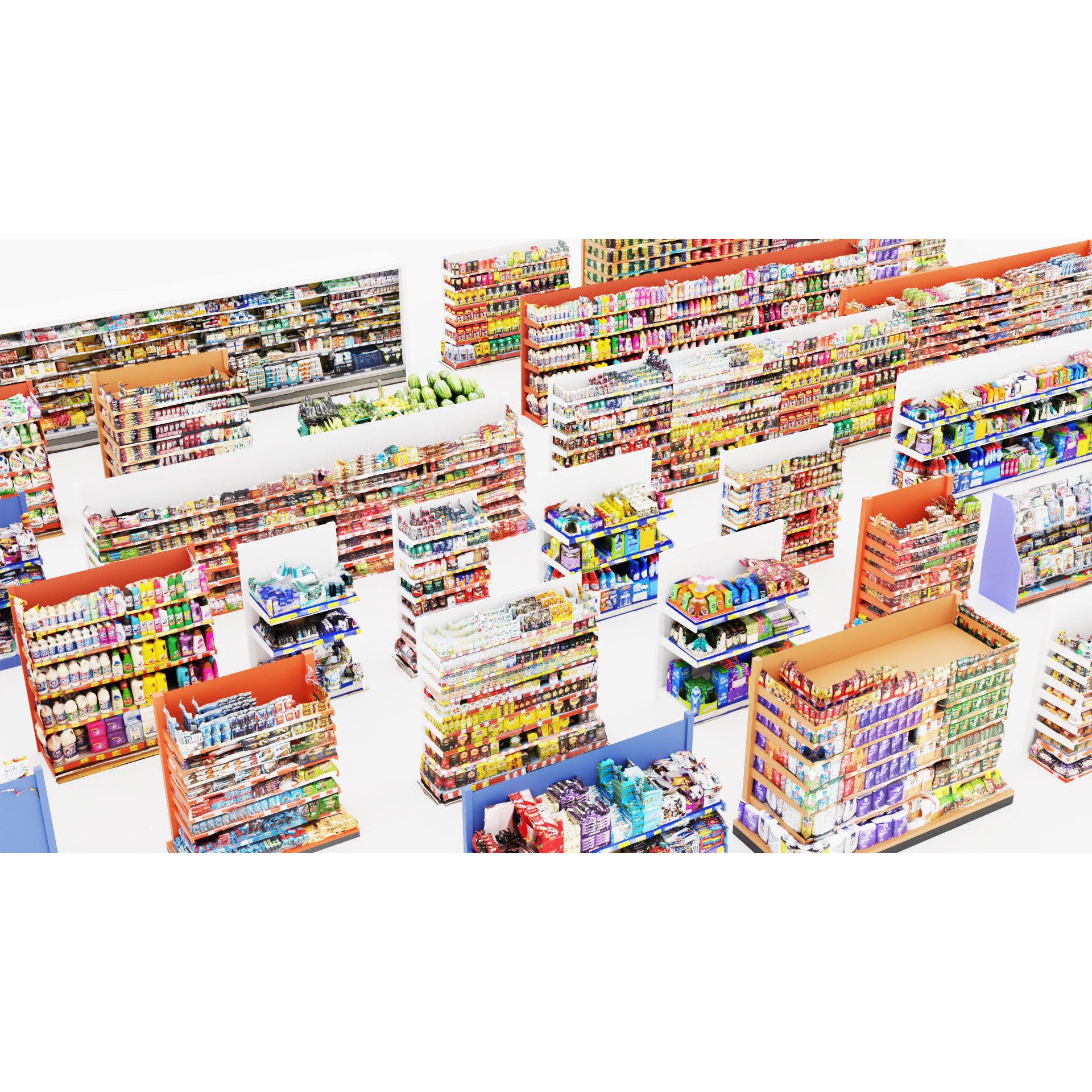 Market Shelves - Low-Poly Game-Ready 3D Model - View 5