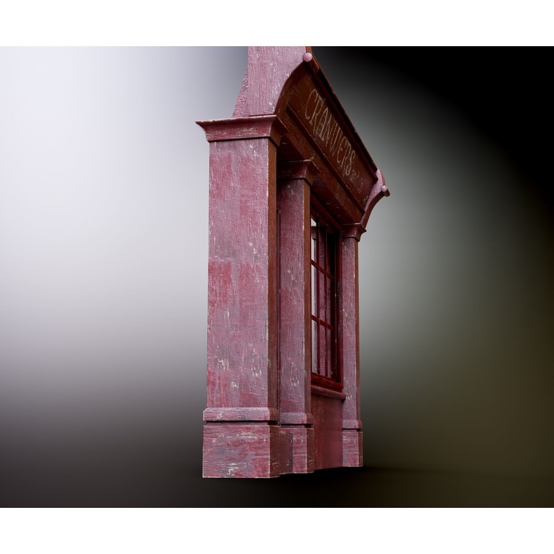 Old English Shop Front 3D Model – Low Poly Game Asset, FBX, PBR - View 22