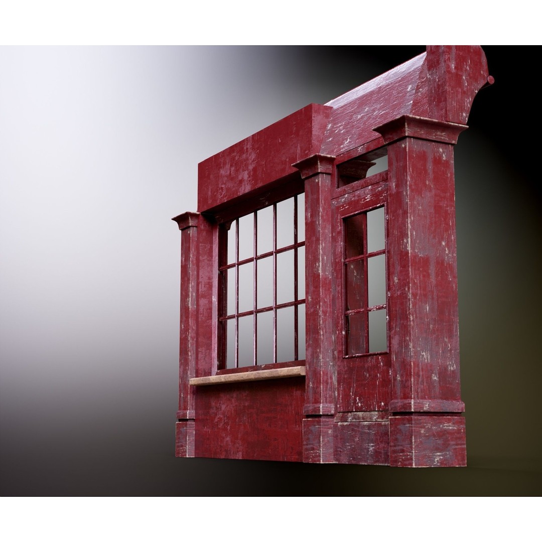Old English Shop Front 3D Model – Low Poly Game Asset, FBX, PBR - View 26