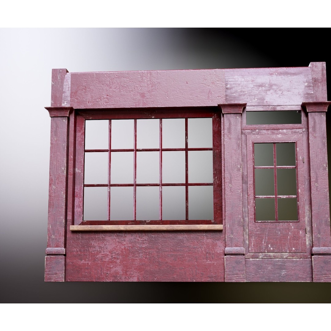 Old English Shop Front 3D Model – Low Poly Game Asset, FBX, PBR - View 31