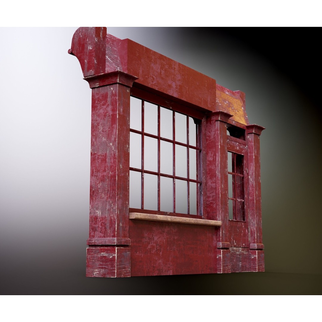 Old English Shop Front 3D Model – Low Poly Game Asset, FBX, PBR - View 37