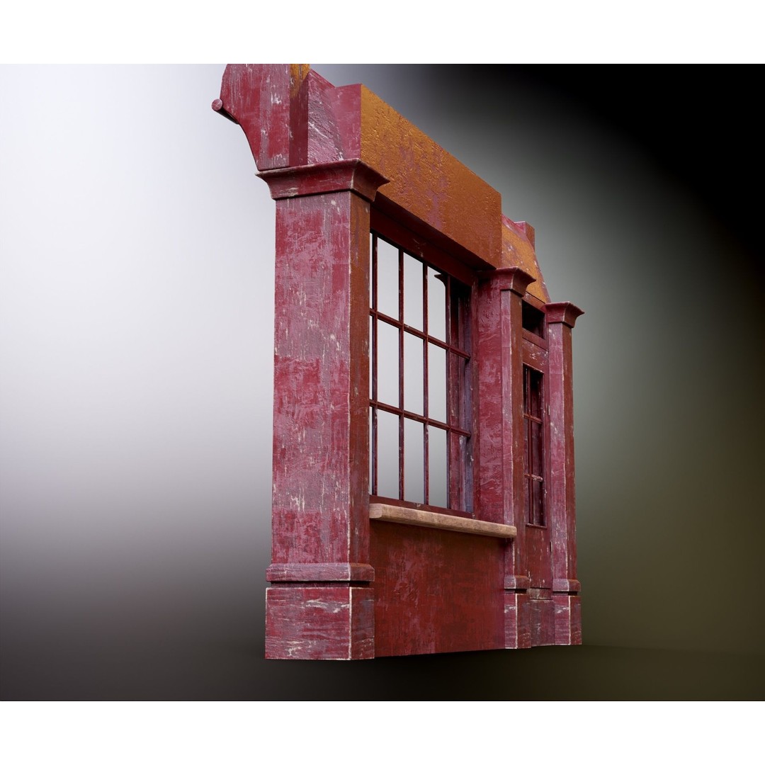 Old English Shop Front 3D Model – Low Poly Game Asset, FBX, PBR - View 38