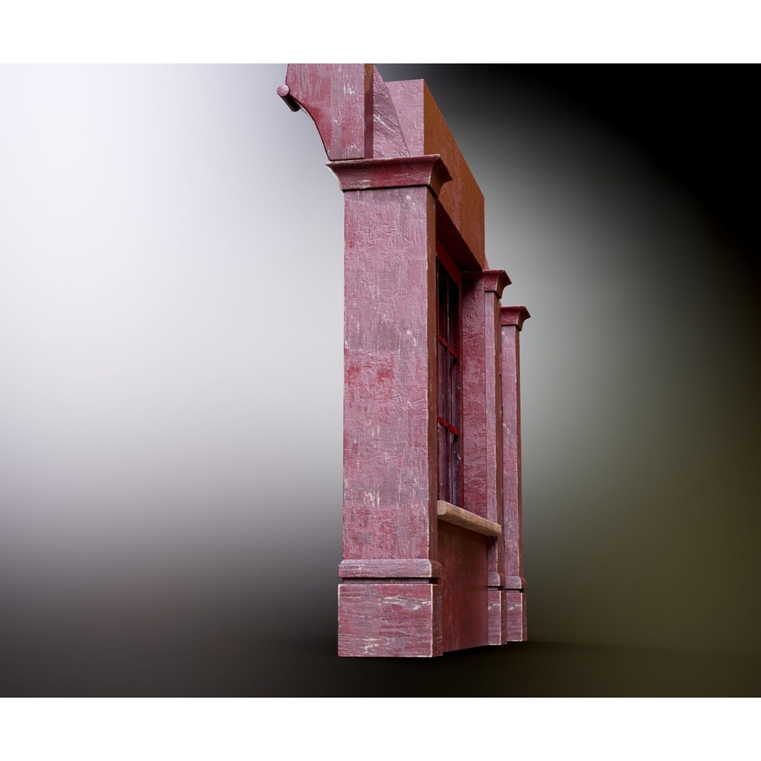 Old English Shop Front 3D Model – Low Poly Game Asset, FBX, PBR - View 39