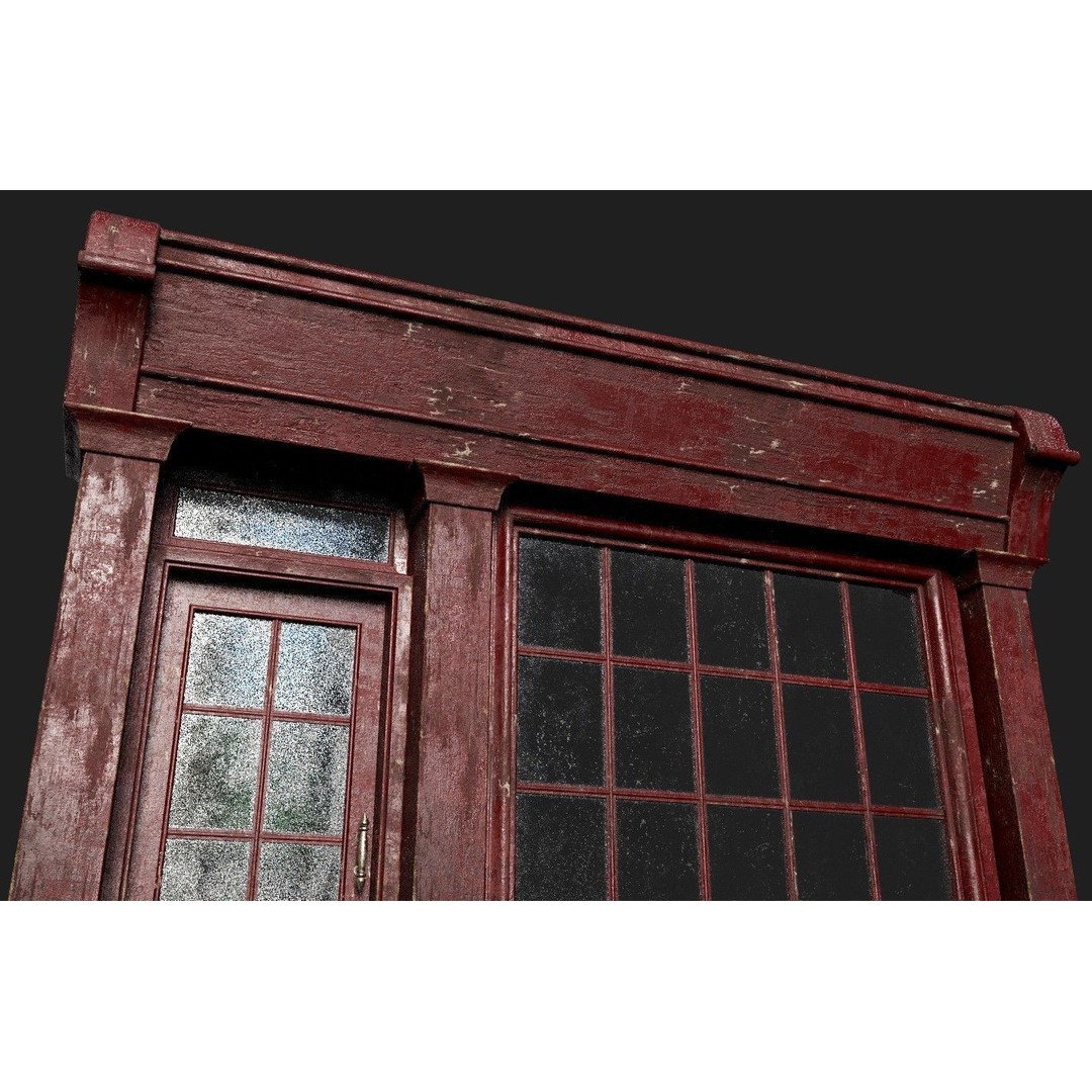 Old English Shop Front 3D Model – Low Poly Game Asset, FBX, PBR - View 5