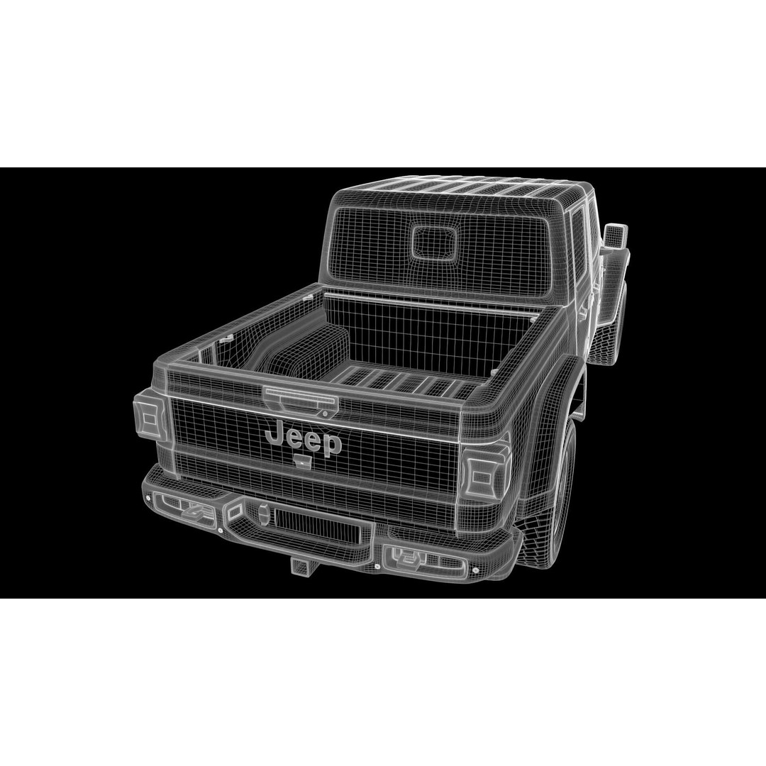 Jeep Gladiator Rubicon 3D Model – Low-Poly Rigged Vehicle for Unreal