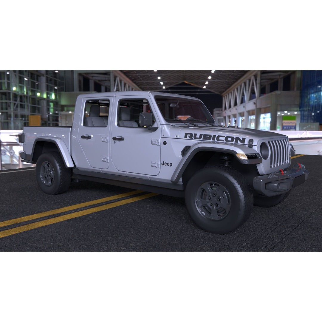 Jeep Gladiator Rubicon 3D Model – Low-Poly Rigged Vehicle for Unreal - View 10