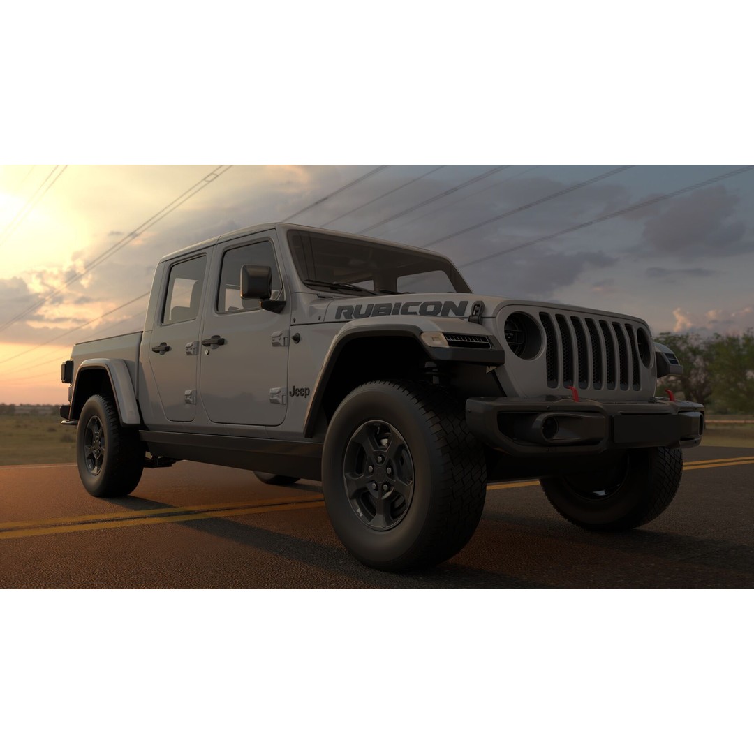 Jeep Gladiator Rubicon 3D Model – Low-Poly Rigged Vehicle for Unreal - View 11