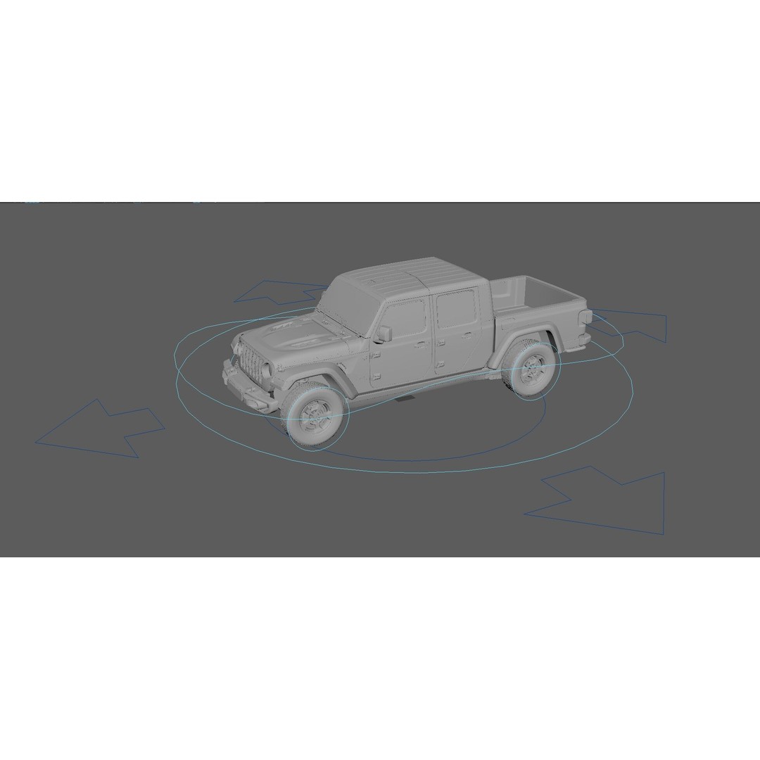 Jeep Gladiator Rubicon 3D Model – Low-Poly Rigged Vehicle for Unreal - View 14