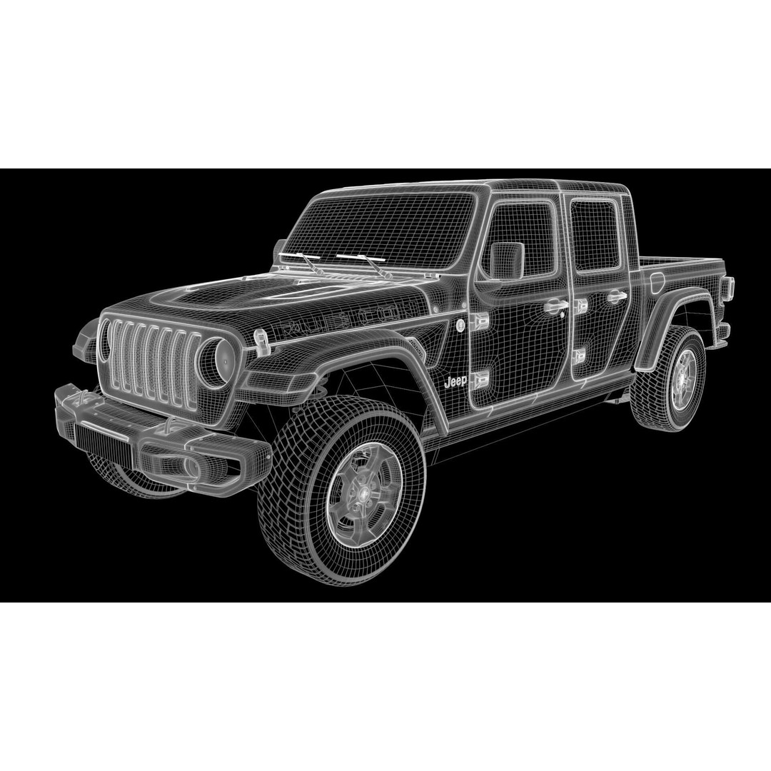Jeep Gladiator Rubicon 3D Model – Low-Poly Rigged Vehicle for Unreal - View 19