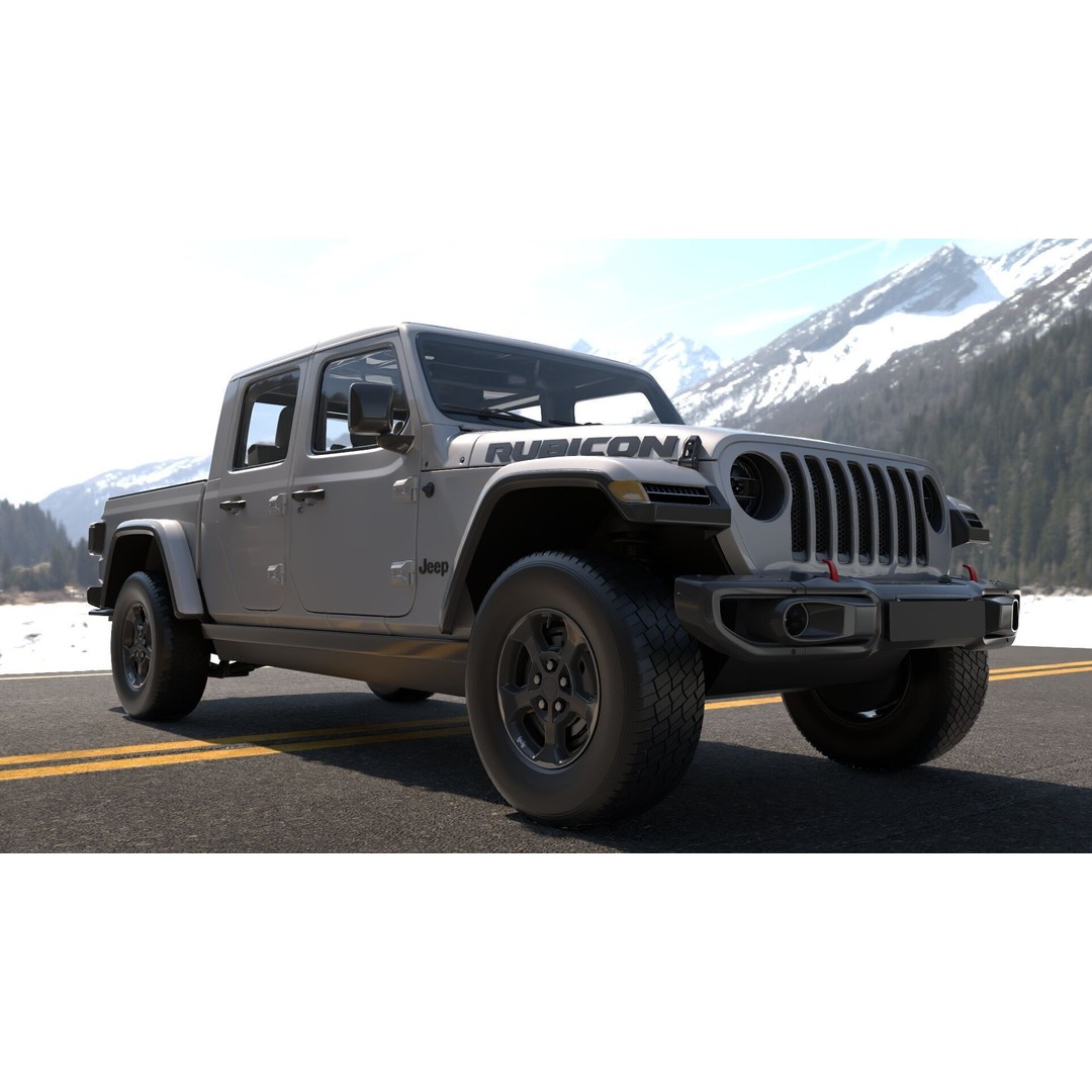 Jeep Gladiator Rubicon 3D Model – Low-Poly Rigged Vehicle for Unreal - View 8
