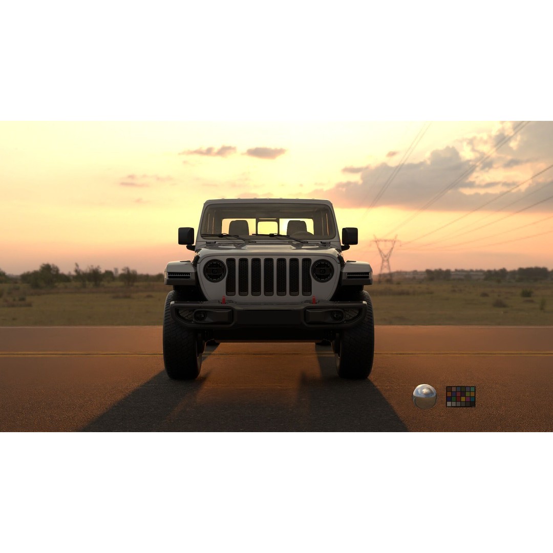 Jeep Gladiator Rubicon 3D Model – Low-Poly Rigged Vehicle for Unreal - View 9