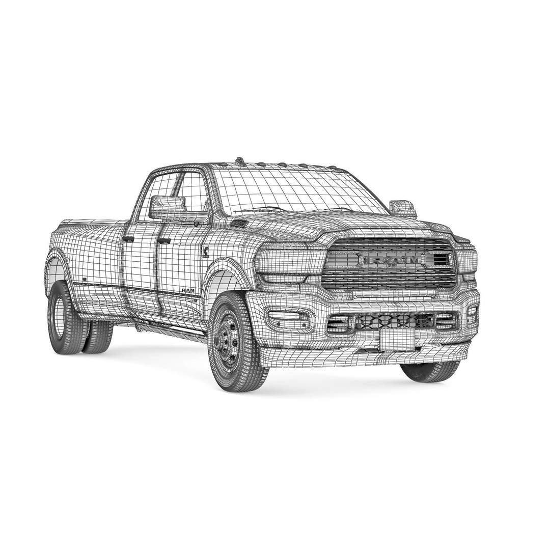 RAM 3500 HD Limited 2019 3D Model – High Poly Game Asset, FBX, OBJ - View 13