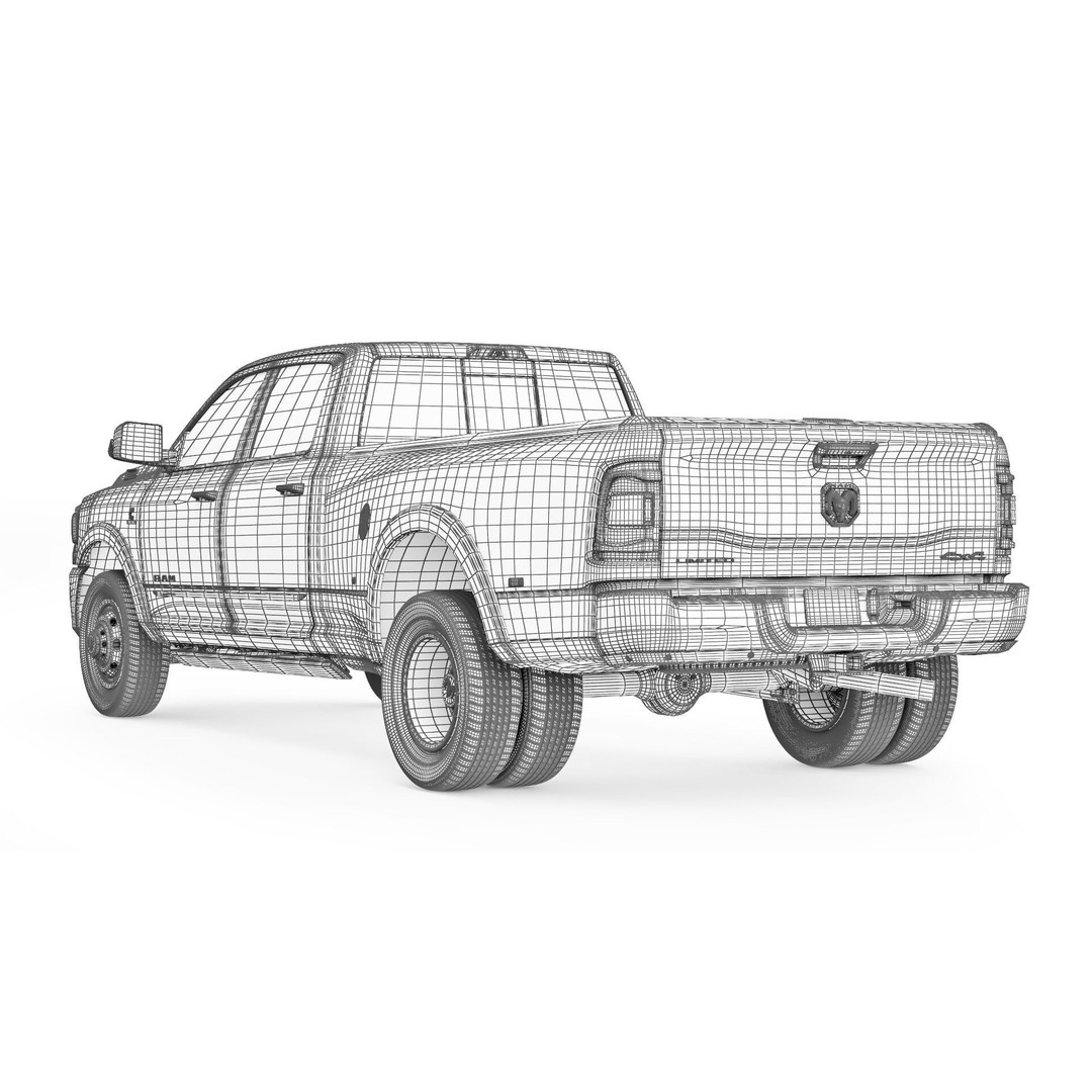 RAM 3500 HD Limited 2019 3D Model – High Poly Game Asset, FBX, OBJ - View 14